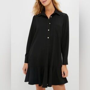Tuckernuck Black Crepe Callahan Shirt Dress